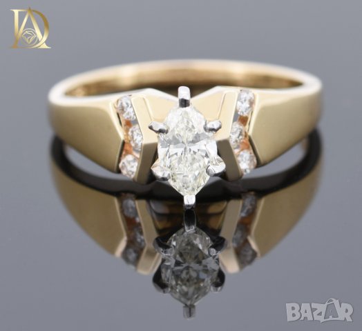 Нов Златен Пръстен с 0.64кт Естествени Диаманти 