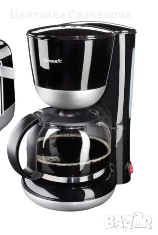 Комплект за закуска Hanseatic от 2 части: кана и кафемашина, черен, снимка 6 - Кани - 52595515