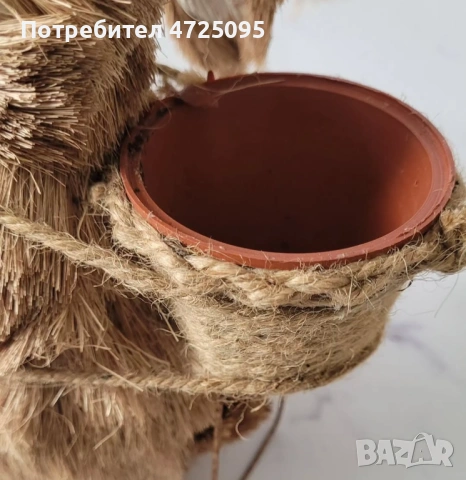 Заек със саксийка, снимка 2 - Декорация за дома - 53501189