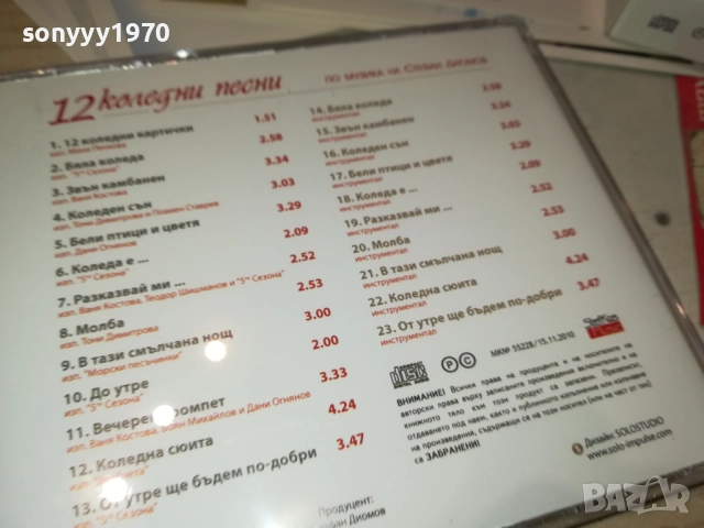 12 КОЛЕДНИ ПЕСНИ-ЦД+КАРТИЧКИ В КУТИЯ 2609250323, снимка 16 - CD дискове - 51841775