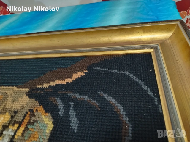 Гоблен "Човекът със златния шлем 1650", снимка 2 - Гоблени - 53331370