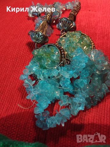 ИЗУМИТЕЛНО КРАСИВА ПОСРЕБРЕНА КРИСТАЛНА ЕТНО - АРТ СТИЛ ОГЪРЛИЦА РЪЧНА ИЗРАБОТКА 34781, снимка 3 - Колиета, медальони, синджири - 39193162