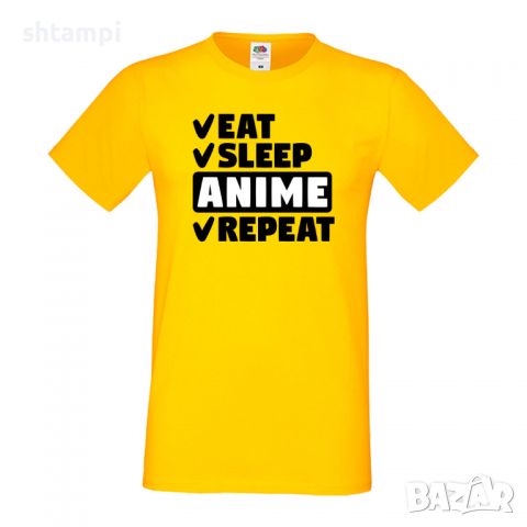 Мъжка тениска Anime,Eat,Sleep,Anime,Repeat,Ядене,Спане,Подарък,Повторение,Празник,, снимка 8 - Тениски - 36418841