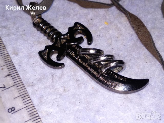 ХЕВИ МЕТАЛ - АРТ МЕДАЛЬОН ЛАКИРАН МЕТАЛЕН ПИРАТСКИ ЯТАГАН с ШНУРЧЕ от ВЕЛУР 13741, снимка 4 - Колиета, медальони, синджири - 41483723