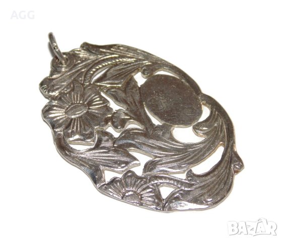 Сребърен пандантив 'Цвете", рядка находка, снимка 4 - Антикварни и старинни предмети - 38597645
