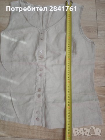 Дамска ленена блуза без ръкав , снимка 3 - Корсети, бюстиета, топове - 41631148