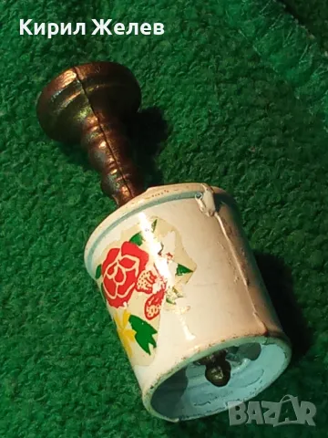 ДЕКОРАТИВНА КОЛЕКЦИОНЕРСКА МИНИАТЮРНА БРОНЗОВА НАСТОЛНА ЛАМПА с ФЛОРАЛЕН АБАЖУР 39882, снимка 15 - Колекции - 46774456