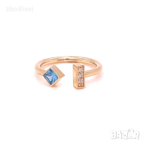 Златен дамски пръстен 2,38гр. размер:52 14кр. проба:585 модел:37700-6