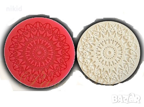 кръгла кръг силиконов молд форма отливка дантела  молд за украса декорация фондан торта мъфин, снимка 2 - Форми - 15021880