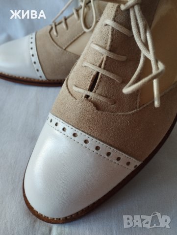 ЕСТЕСТВЕНА КОЖА денди стил, дамски елегантни обувки, снимка 2 - Дамски елегантни обувки - 39381438