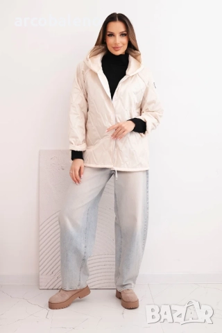 Дамско пролетно ватирано яке с качулка и цип, 9цвята , снимка 7 - Якета - 52869834