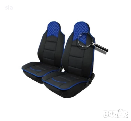 Калъфи за седалки, универсални, 2бр., сини