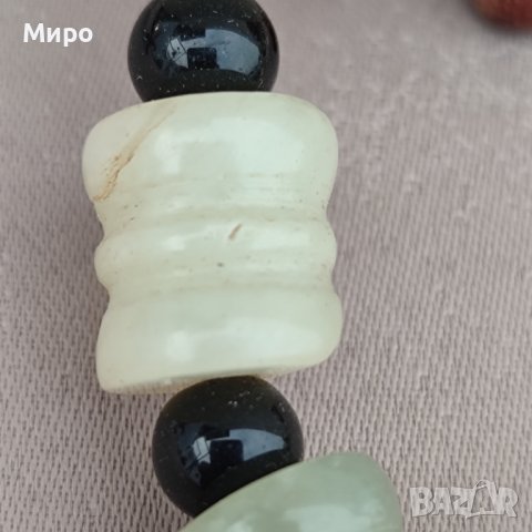 ЕСТЕСТВЕН НЕФРИТ ГРИВНА МЪНИСТА , снимка 5 - Гривни - 41786042