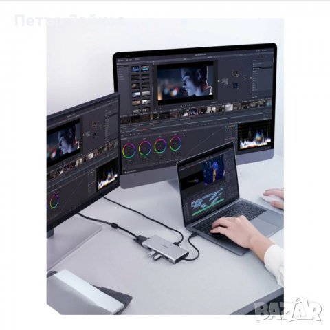 AUKEY CBC89 10 в 1 USB C хъб с 4K HDMI и VGA сребрист, снимка 3 - Други - 39140563