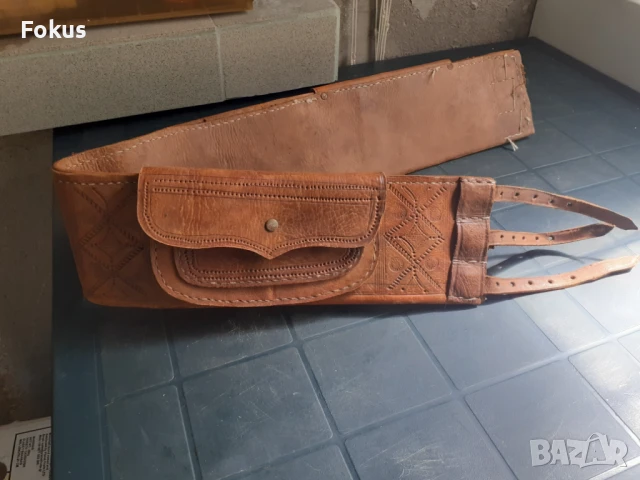 Уникален широк хайдушки кожен колан с паласки - силях, снимка 2 - Антикварни и старинни предмети - 50954208