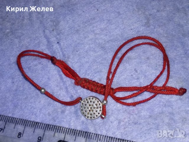 НЕЖНА ХЕНД-МЕЙД ФЕШЪН АРТ ГРИВНИЧКА За ЩАСТИЕ СРЕБРО с ФАСЕТИРАНИ ЦИРКОНИ и ЧЕРВЕНО КОНЧЕ 38270, снимка 10 - Гривни - 40932557