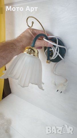 Красива Лампа за Стена Кристал Форма Цвете, снимка 5 - Лампи за стена - 40998675