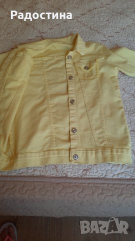 Дънково яке в жълто размер 146, снимка 3 - Детски якета и елеци - 42219528