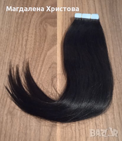 Естествена реми коса на ленти с лепило, снимка 3 - Аксесоари за коса - 40820633