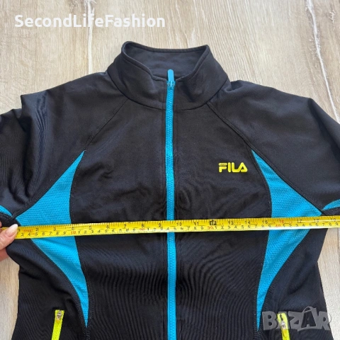 Дамско спортно яке Fila с цип, размер M черно синьо , снимка 4 - Якета - 53177576