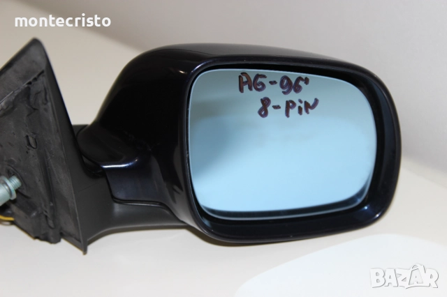 Дясно огледало Audi A6 C5 (1997-2005г.) 8 пина / Синьо стъкло Син къс вариант електрическо, снимка 2 - Части - 51586052