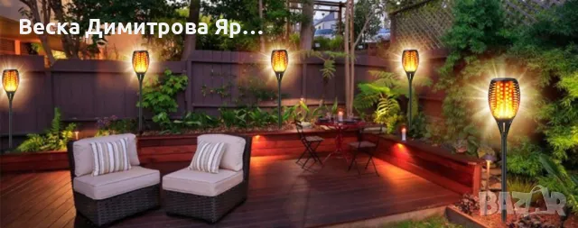 Соларна LED лампа имитираща огън със светлинен сензор, снимка 3 - Соларни лампи - 48168013