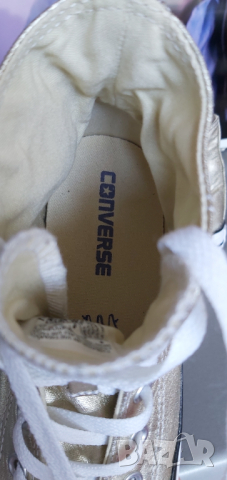CONVERSE CHUCK TAYLOR HI METALLIC LIGHT GOLD,39 номер , снимка 4 - Кецове - 36238193