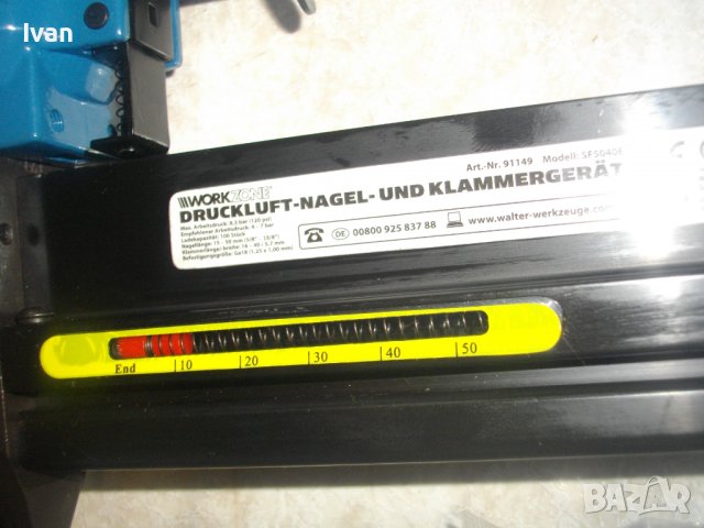 15-50мм-Нов Австрийски Пневматичен Такер-Комбиниран-Пълен Комплект-WORKZONE SF 5040E, снимка 12 - Други инструменти - 40106442