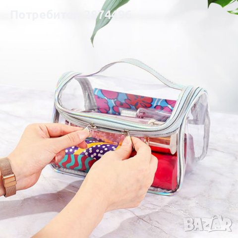 3981 Прозрачна чанта за козметични продукти, снимка 2 - Органайзери - 41503071