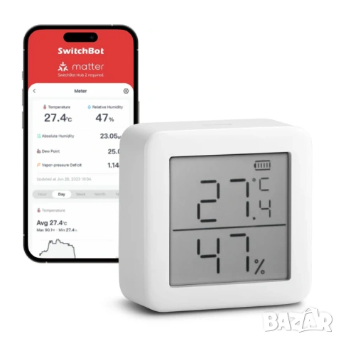 НОВ SwitchBot Thermometer & Hygrometer – Smart Temperature & Humidity Sensor