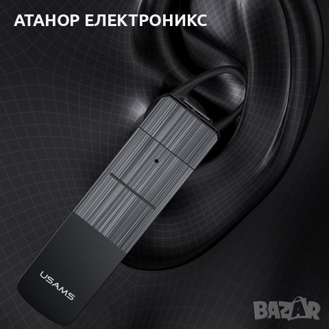 Bluetooth слушалка и микрофон - черна, снимка 5 - Безжични слушалки - 44142787