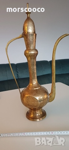 Персийска бронзова кана за ракия,ибрик - Aftaba , снимка 7 - Антикварни и старинни предмети - 52570660