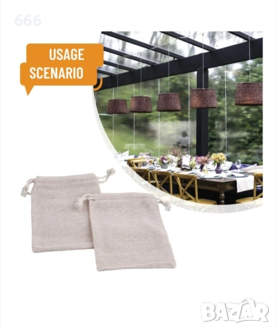 Комплект от 60 ленени торбички с връв, 10x15см, снимка 3 - Други стоки за дома - 53328061