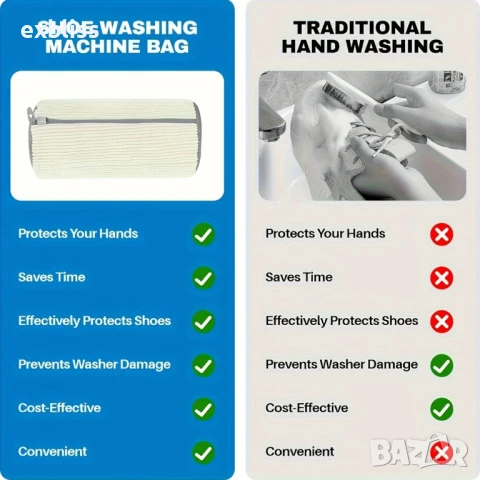 Микрофибърна овална торба за пране на обувки и маратонки, снимка 3 - Други - 50761019