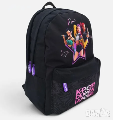Ученическа раница  K-POP черна за основно училище,  31x17x41 cm, снимка 2 - Раници - 55951591