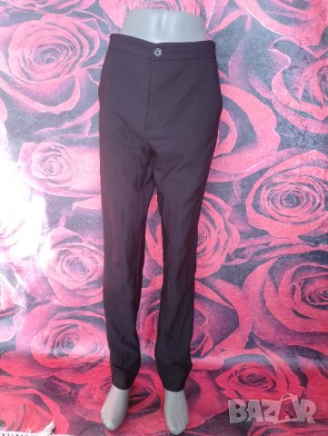 GinaTricot Черен дамски офис панталон с висока талия и леко свлечен чатал Л, снимка 1