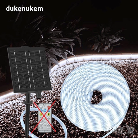 Соларна LED лента 10 метра, IP68, 200 LED диода
