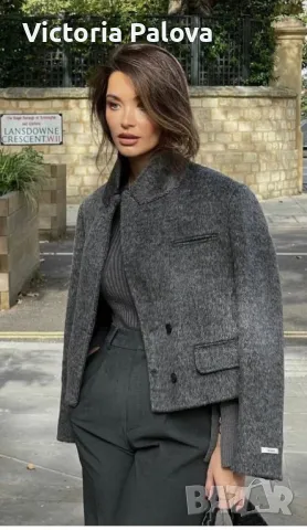 Сиво късо яке/сако STEFFEN SCHRAUT вълна кашмир коприна