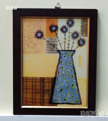 Цветен триптих на керамика, снимка 3 - Декорация за дома - 53203539