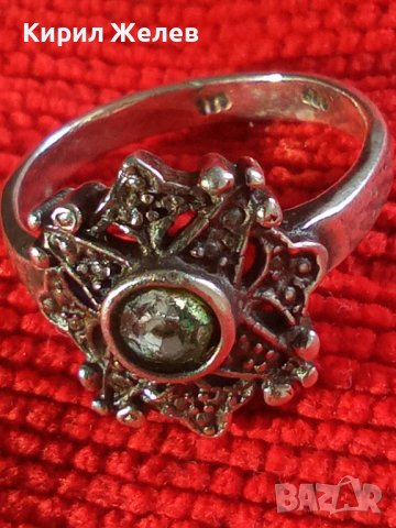 СКЪПОЦЕНЕН СРЕБЪРЕН АР НУВО ПРЪСТЕН АНГЛИЯ СРЕБРО 925 с ЮВЕЛИРНО ФАСЕТИРАН ПРЕКРАСЕН ТУРМАЛИН 28802