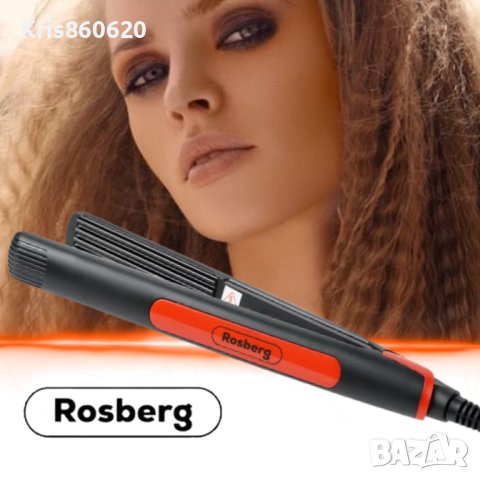 Преса за коса Rosberg R51101A, въпнообразна плоча, черно/ червено, 2 ГОДИНИ ГАРАНЦИЯ, снимка 3 - Друга електроника - 44181830
