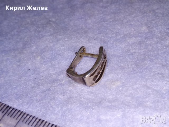 СТАРА СКЪПОЦЕННА СРЕБЪРНА ОБЕЦА СРЕБРО 925 с АНГЛИЙСКА ЗАКОПЧАЛКА и ФАСЕТИРАНИ ЦИРКОНИ 38684, снимка 12 - Обеци - 41741501