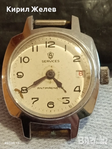 Стар механичен часовник дамски SERVICES ANTI-MAGNETIC работи за КОЛЕКЦИЯ 51500