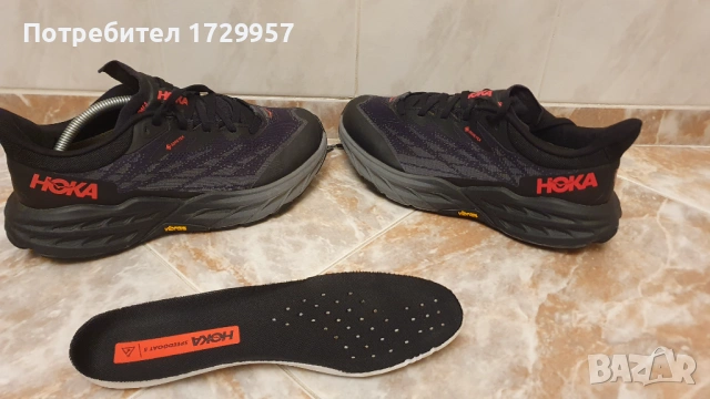 Hoka  Speedgoat 5 Gore-Tex Low Black Red W-40 2/3 185.80 лв. / 95 €, снимка 8 - Маратонки - 53610409