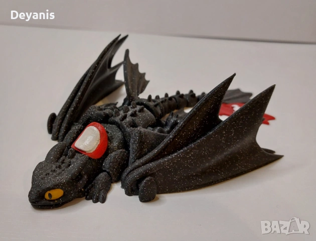 Играчка 3D принтиран дракон с подвижни крака, опашка, глава, тяло, криле