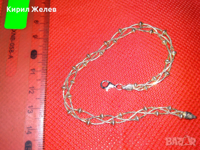 КРАСИВА СРЕБЪРНА ГРИВНА МАРКОВО СРЕБРО 925 ITALY РЯДКА ВИНТИДЖ АРТ ПЛЕТКА МАЙСТОРСКА ИЗРАБОТКА 43206, снимка 4 - Гривни - 44610745