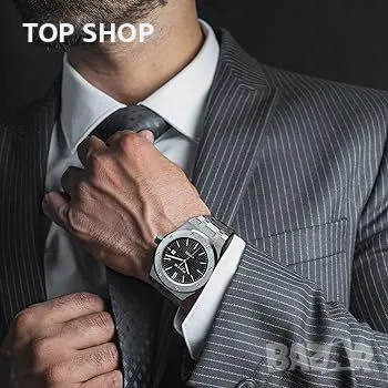 Спортен автоматичен часовник FEICE Мъжки водоустойчив механичен от неръждаема стомана, снимка 7 - Мъжки - 48732227