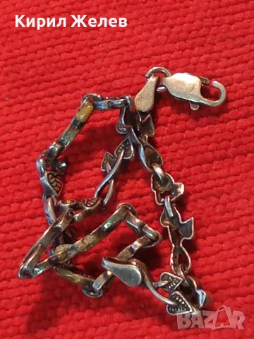 СТАРА ФЛОРАЛНА СРЕБЪРНА ГРИВНА ПАТИНИРАНО СРЕБРО 925 с ГНЕЗДА За ИНКРУСТИРАНЕ на СКЪПИ КАМЪНИ 19416, снимка 15 - Гривни - 50056576