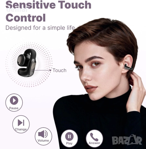 Hmusic TWS слушалки с отворени уши, 5.4 грама щипки за закачане, ENC шумопотискане, снимка 3 - Bluetooth слушалки - 52736487