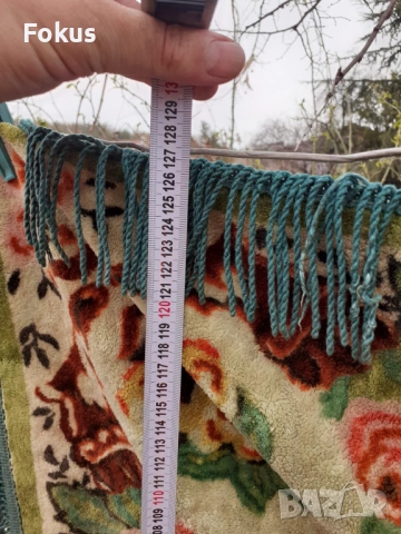 Стара плюшена плюшена покривка за маса с ресни, снимка 7 - Антикварни и старинни предмети - 53280425